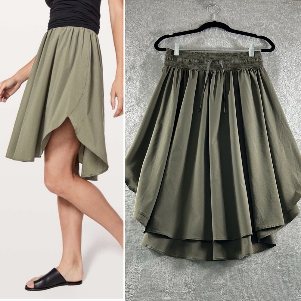 LULULEMON The Everyday Skirt Sage Green Size 6 Lightweight Swift Ultra Light